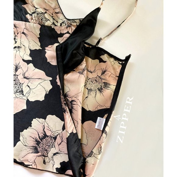 Kenzie 100% Floral Silk Zipper Camisole Sz 2 - Picture 4 of 7